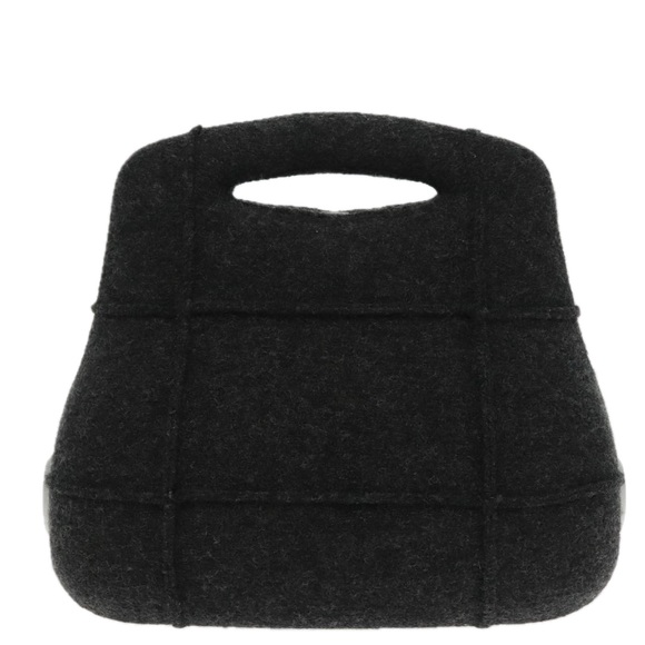 CHANEL Hip bag Hand Bag Wool Gray CC Auth bs18826 - Picture 2 of 16